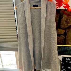 Cashmere grey sweater open front vest size large from Charter Club.